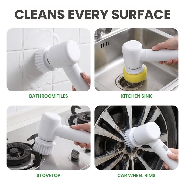 Cordless Electric Cleaning Brush — 5-in-1 Power Scrubber