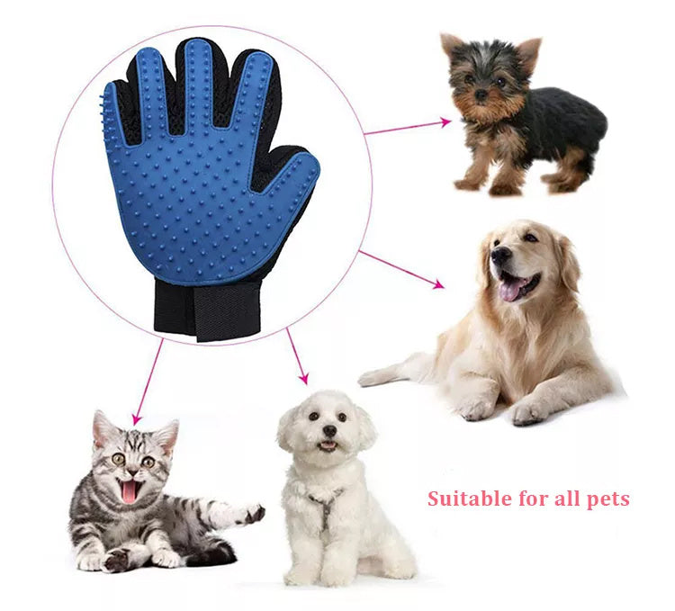 Pet Grooming Gloves for Cats & Dogs